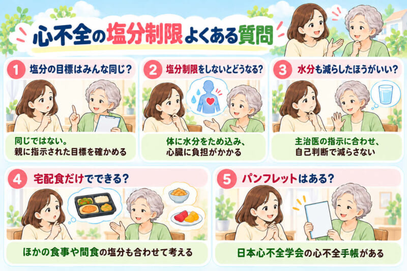 心不全の塩分制限のよくある質問5つと答え