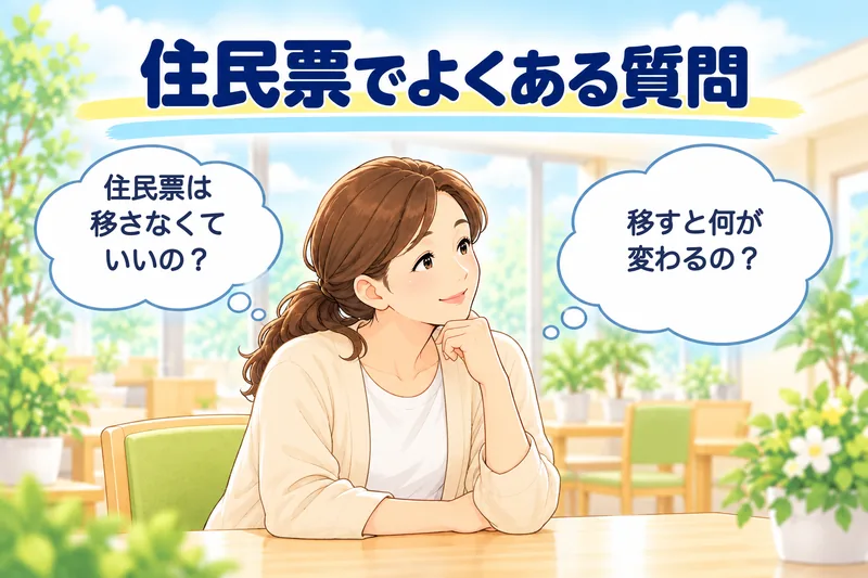 住民票でよくある質問。娘が「住民票は移さなくていいの？」「移すと何が変わるの？」と考えている