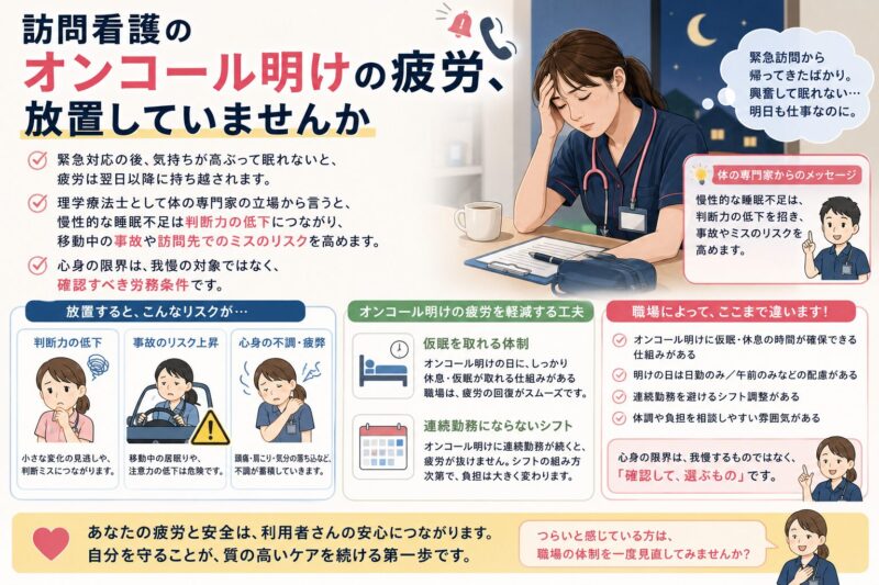 訪問看護のオンコール明けの疲労、放置していませんか
