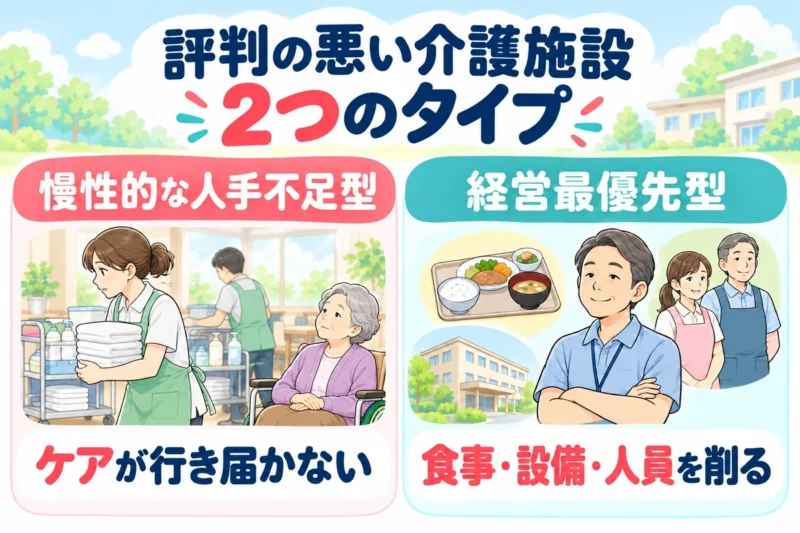 評判の悪い介護施設は2つのタイプに分かれる