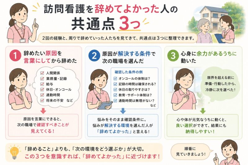訪問看護を辞めてよかった人の共通点3つ