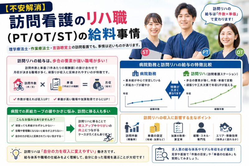 訪問看護のリハ職（PT/OT/ST）の給料事情