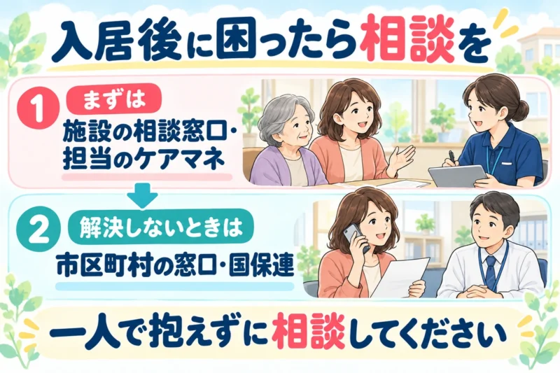 評判の悪い介護施設だと感じたら、入居後に相談できる窓口