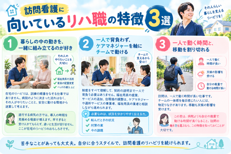 訪問看護に向いているリハ職の特徴3選