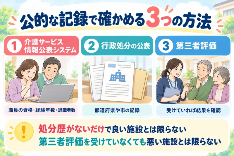 地域の評判の悪い介護施設を、公的な記録で確かめる3つの方法