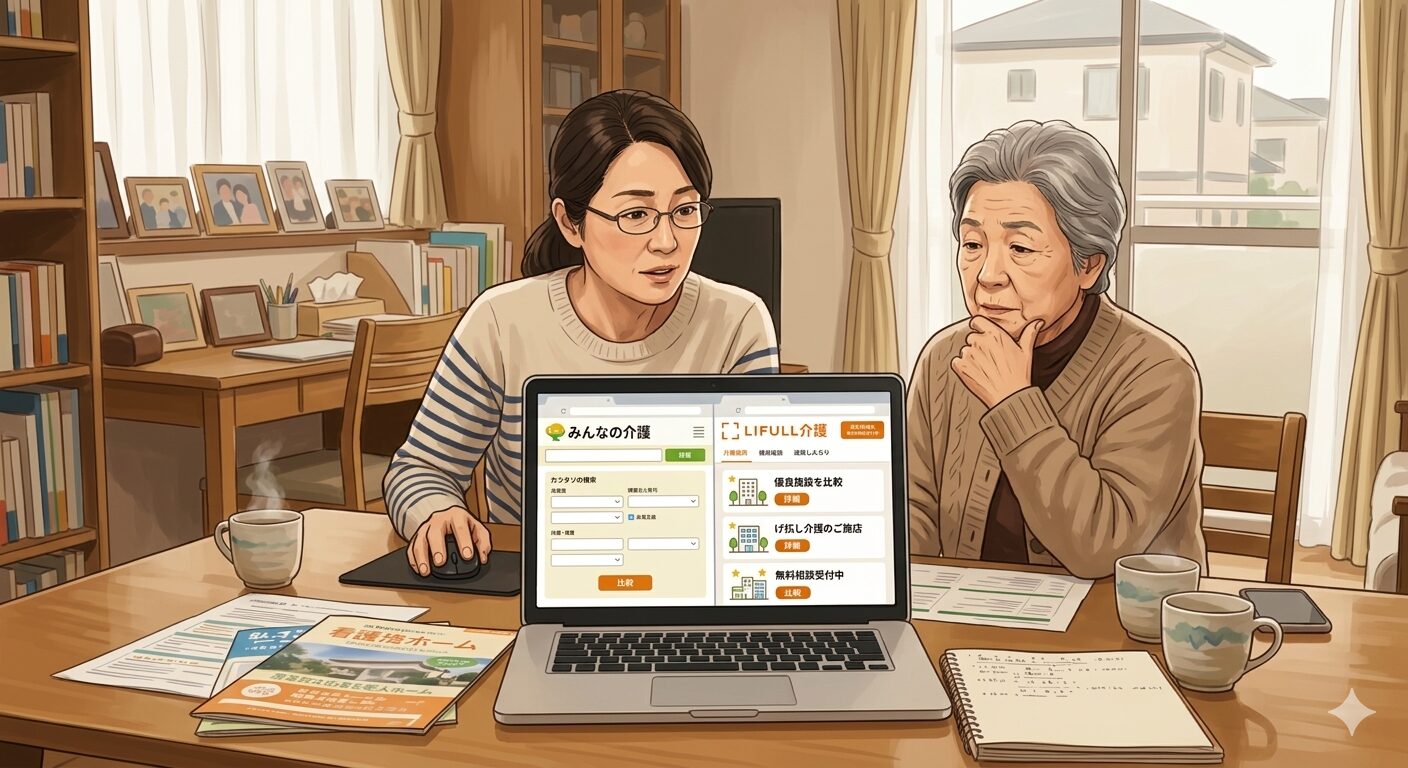 みんなの介護とLIFULL介護で迷う