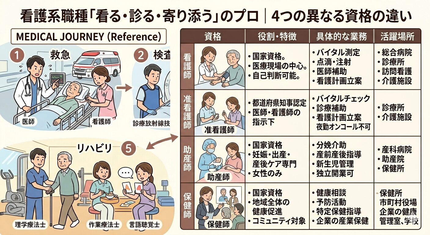 看護系職種「看る・診る・寄り添う」のプロ