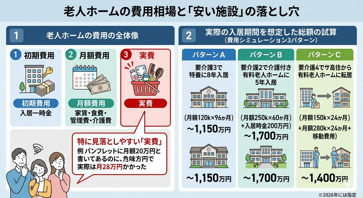 老人ホームの費用相場と「安い施設」の落とし穴