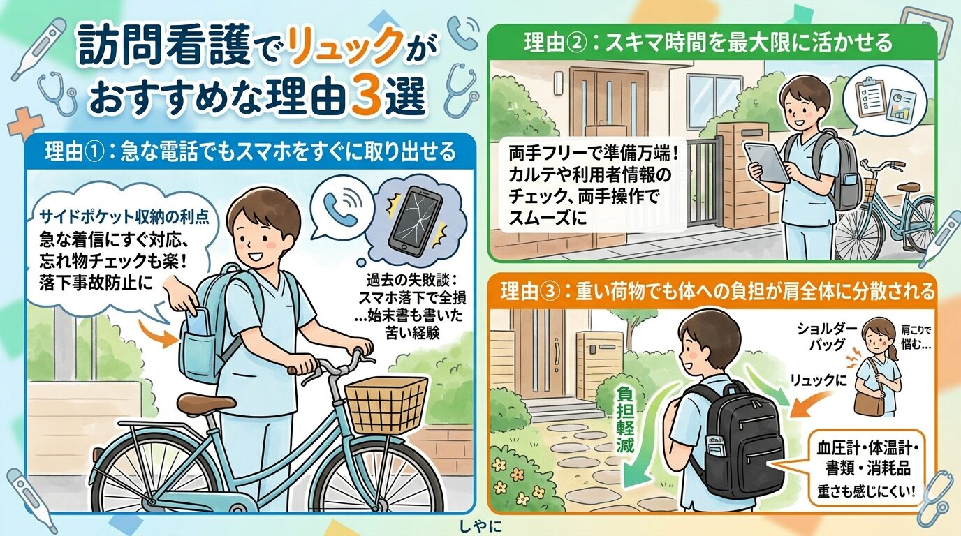 リュックがオススメな理由