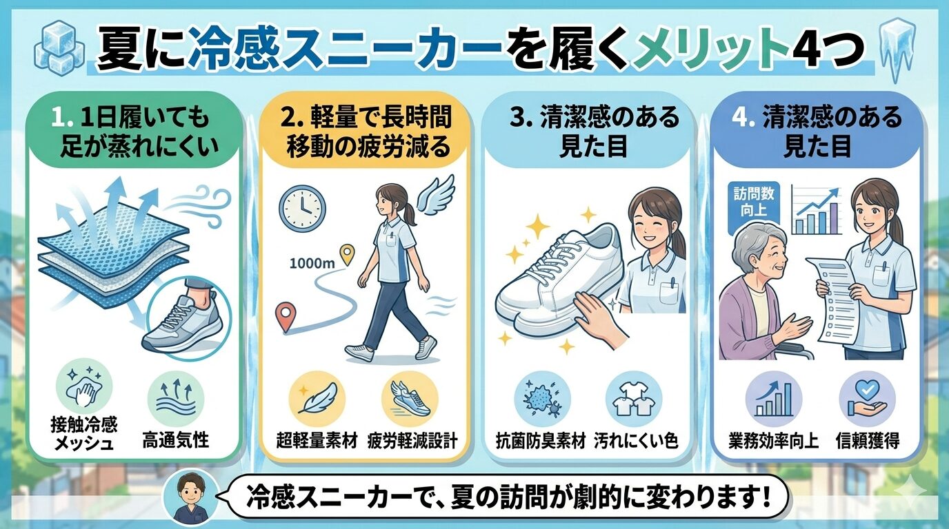 夏に冷感スニーカーを履くメリット4つ