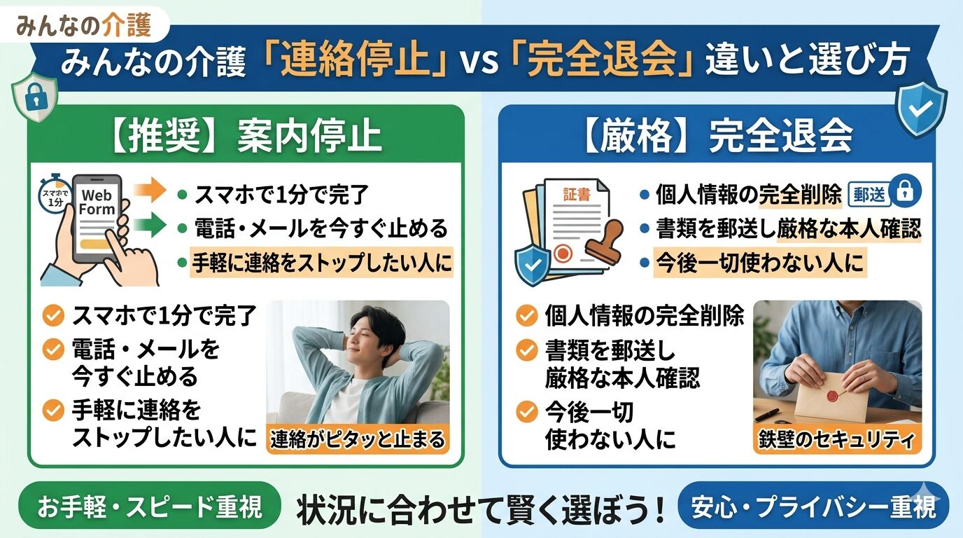 みんなの介護の退会