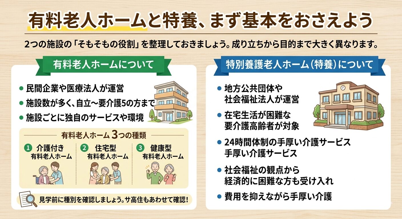 有料老人ホームと特養の基本