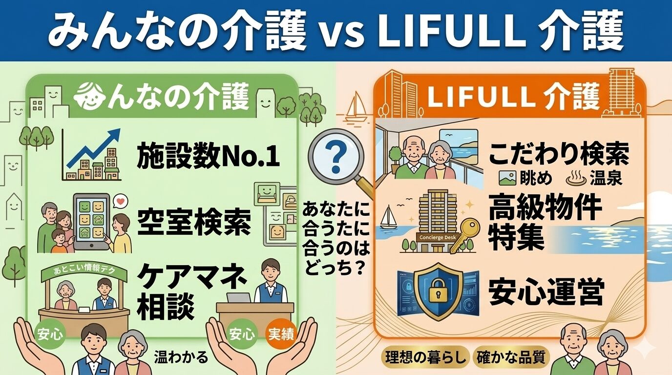 みんなの介護とLIFULL介護の比較