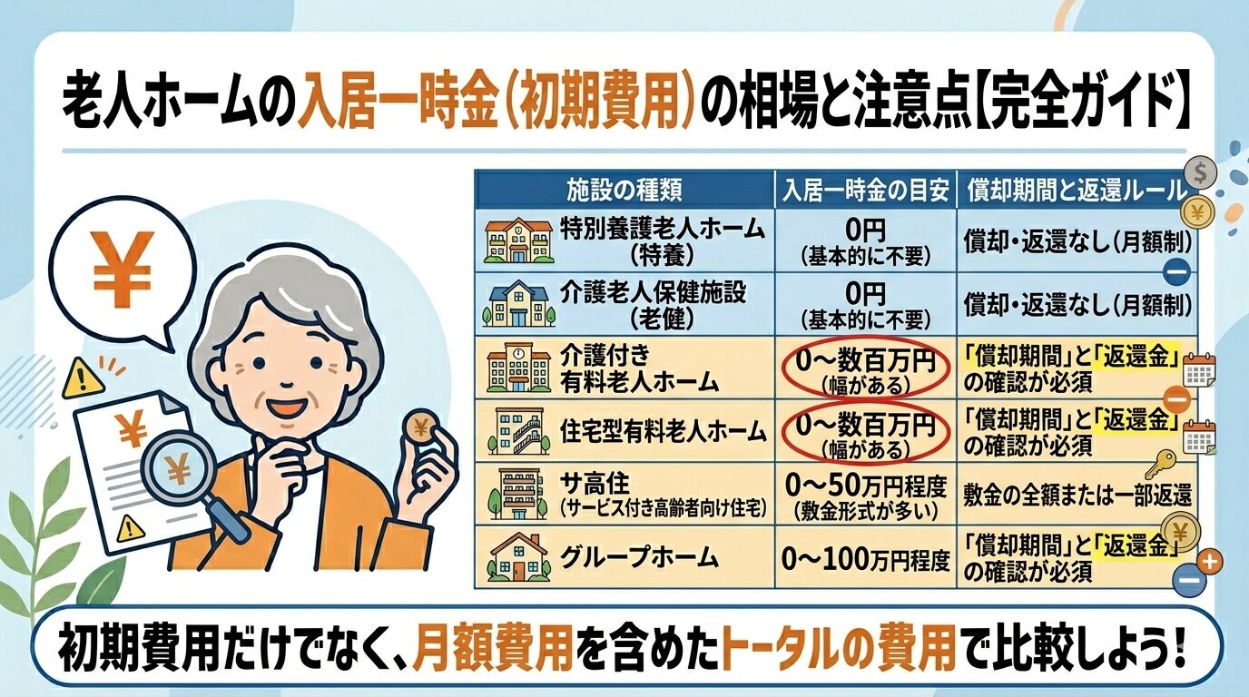 老人ホームの入居一時金