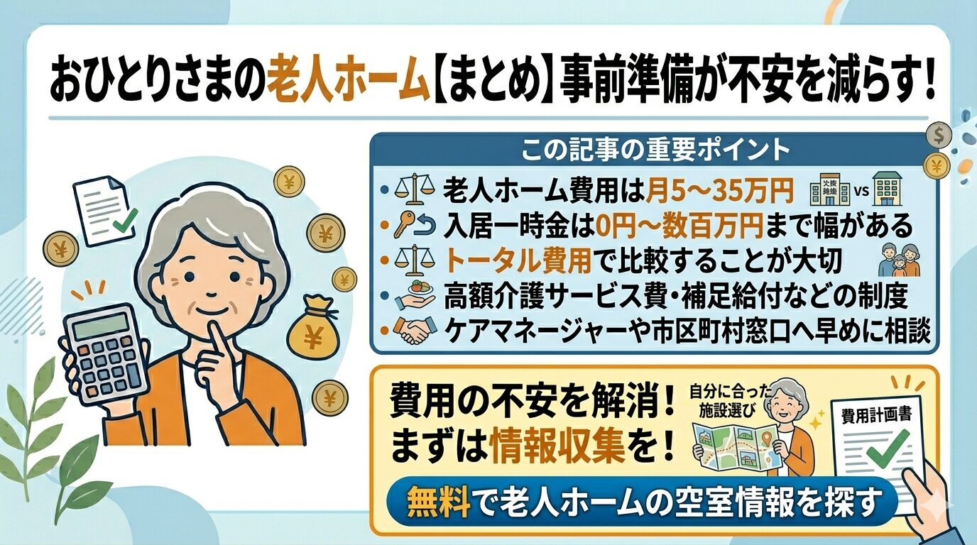 おひとりさまのの老人ホームまとめ