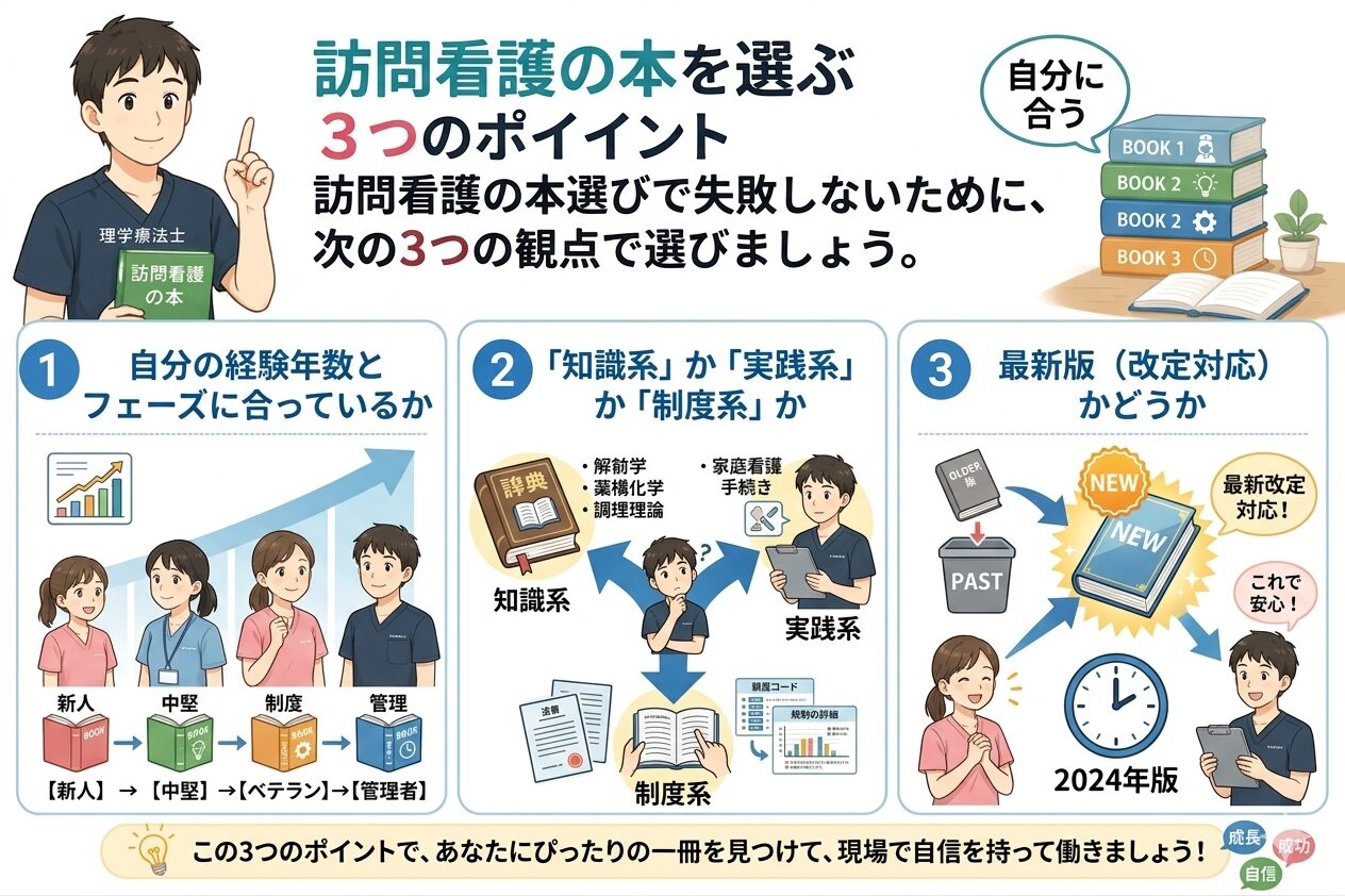 訪問看護の本を選ぶ3つのポイント