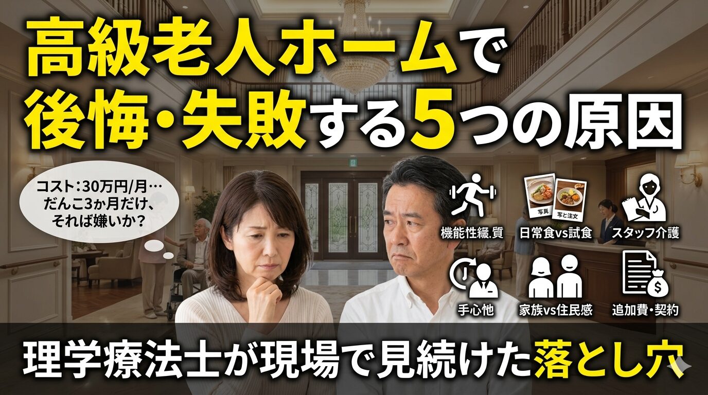 高級老人ホームで後悔失敗する5つの原因 落とし穴