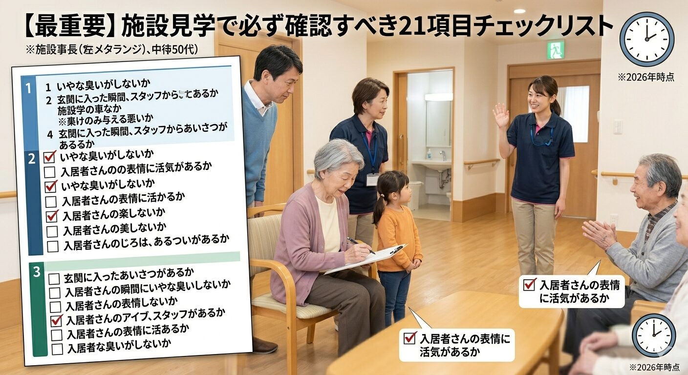 【最重要】施設見学で必ず確認すべき21項目チェックリスト
