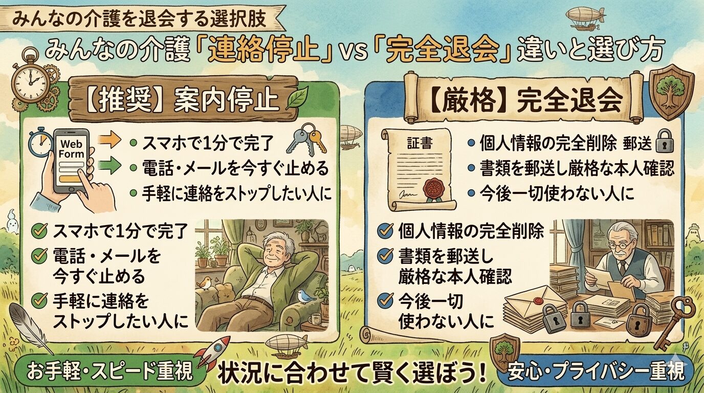 みんなの介護退会選択肢