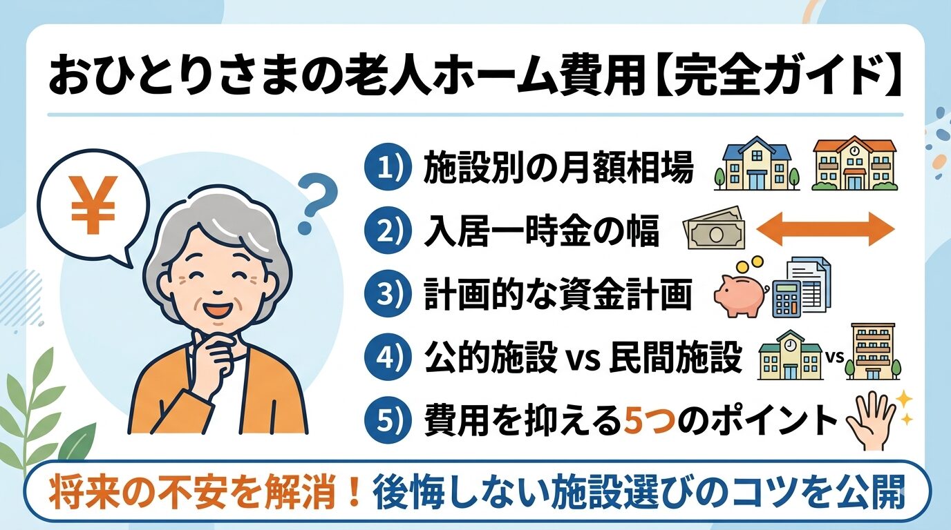 おひとりさまの老人ホーム費用完全ガイド