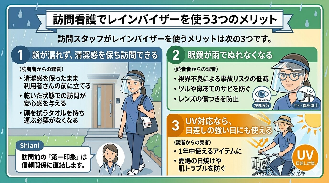 訪問看護でレインバイザーを使うメリット