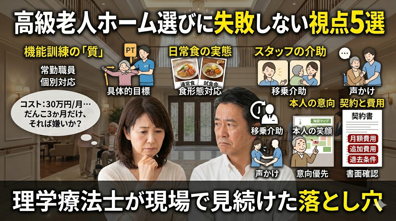 高級老人ホーム選びに失敗しない視点5つ