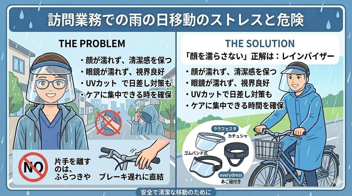 訪問看護業務での雨の日のストレス