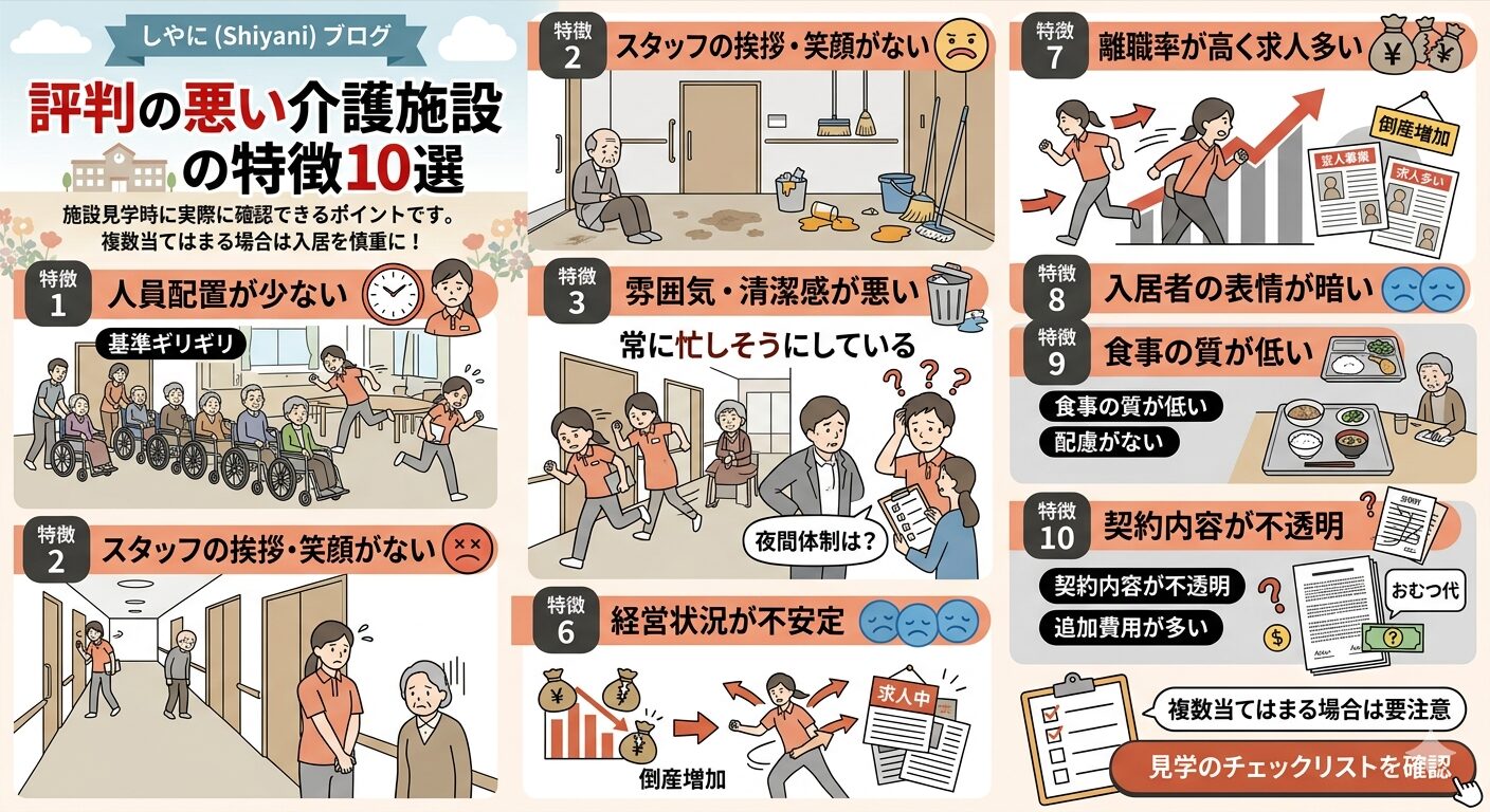 評判の悪い介護施設の特徴
