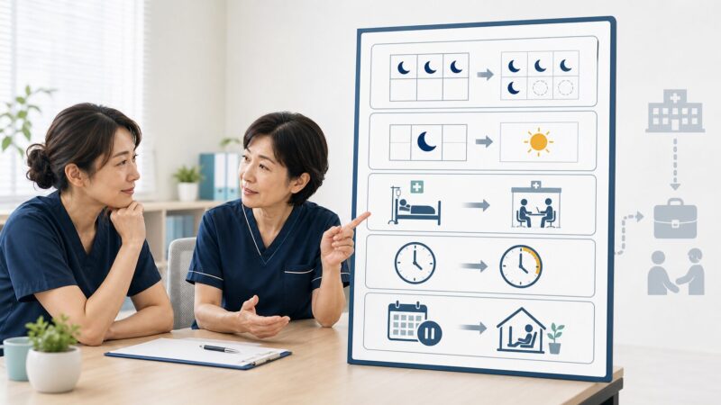 転職を決める前に、今の職場で夜勤を減らせないか確認する