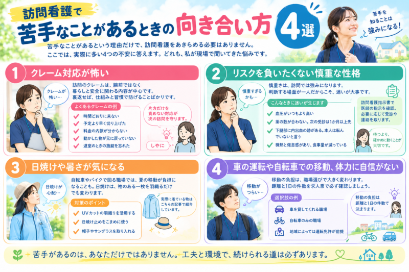 訪問看護で苦手なことがあるときの向き合い方4選
