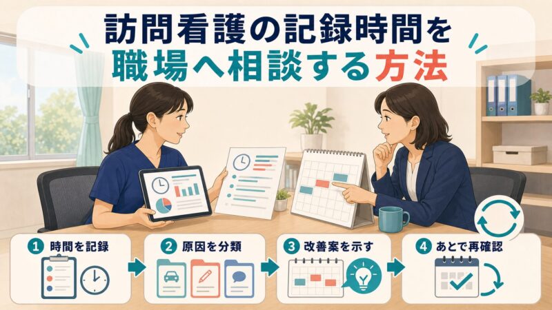 訪問看護の記録時間を、職場へ相談する方法