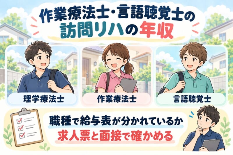 理学療法士・作業療法士・言語聴覚士の給与表を求人票と面接で確認