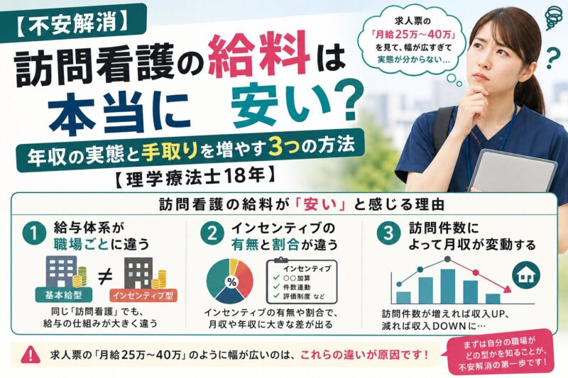 訪問看護の給料が「安い」と感じる理由