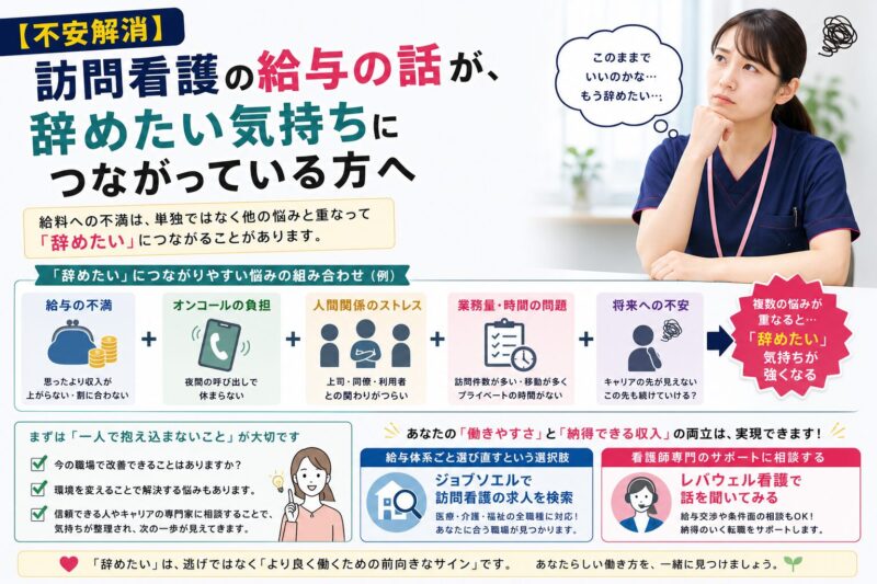 訪問看護の給与の話が、辞めたい気持ちにつながっている方へ