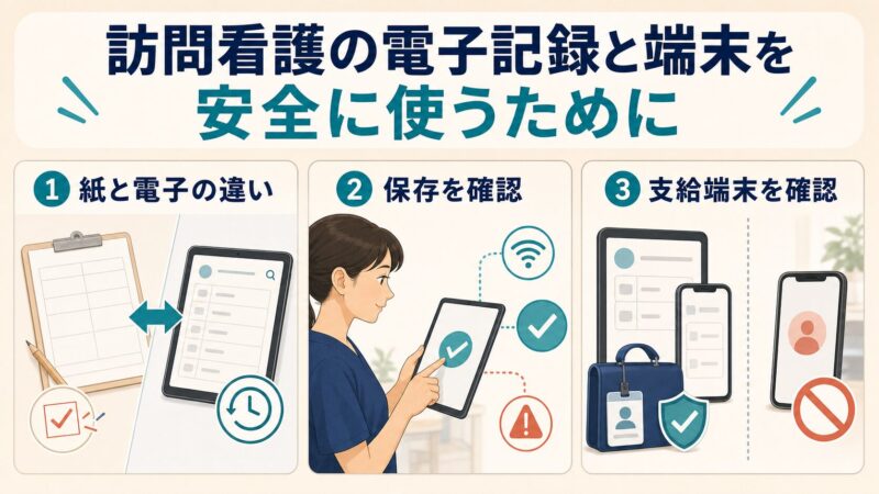 訪問看護の電子記録と端末を、安全に使うために